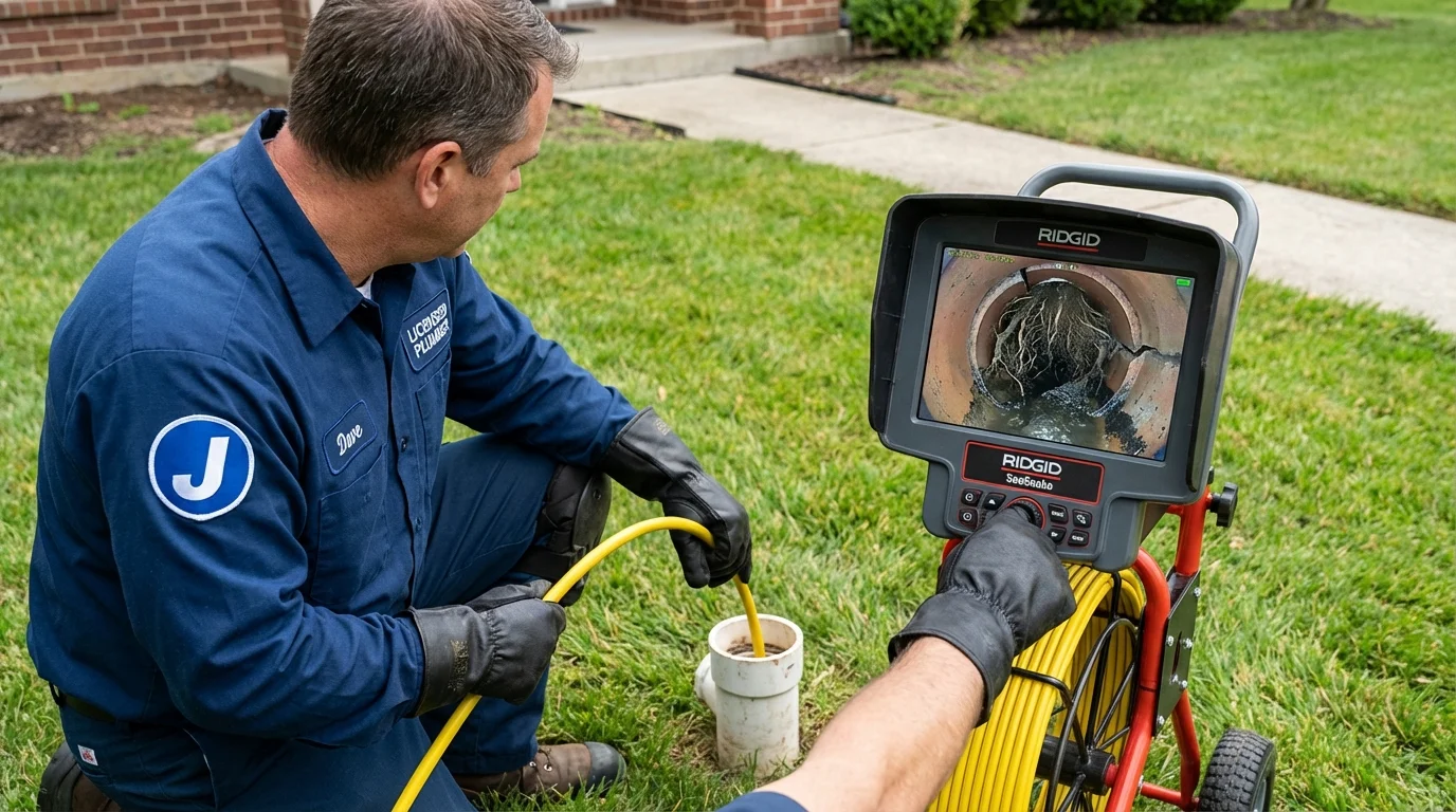 Sewer camera inspection being performed by Johns Plumbing LLC in Chicago Ridge
